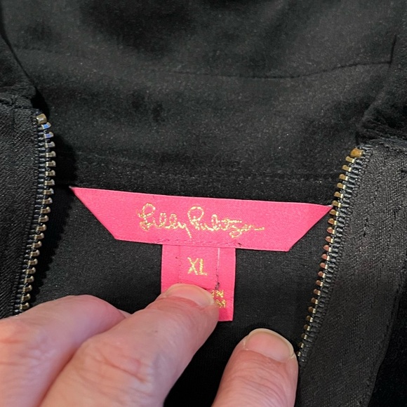 LILLY PULITZER Black Velour Half-Zip Dress XL - Picture 2 of 10